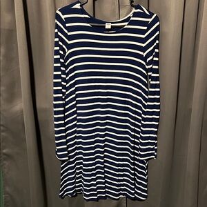 Old Navy Striped Long Sleeve Dress - Navy and White